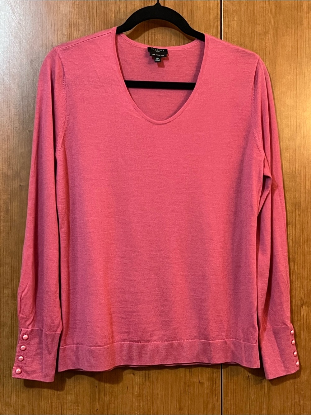 Talbots 100% Merino Wool Sweater Women’s Lightweight Crewneck Size Medium Petite